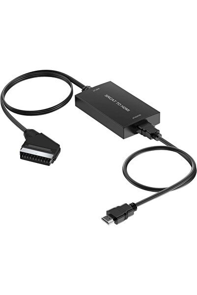 Noonedibs Adaptor SCART la HDMI, 1080P, convertor analog la digital, plug and...