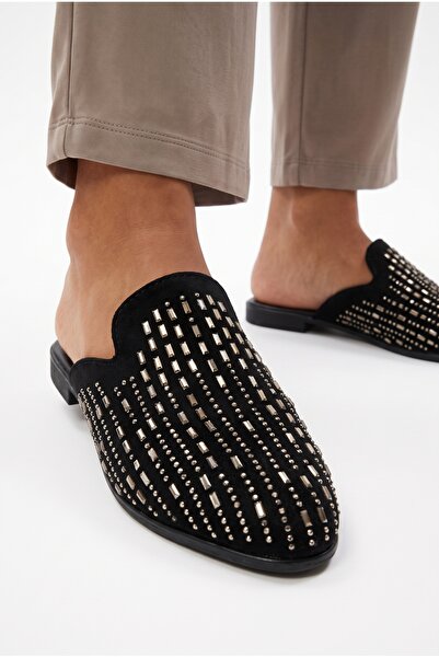 Slipcat Women's Shiny Stone Detailed, Pointed, Closed-Toe House Slippers
