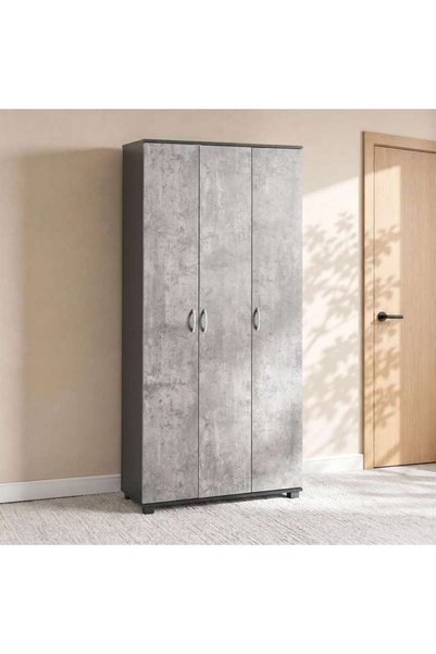 PAN HOME CLARENSLE SHOE RACK 44 PAIRS WITH 3 DOOR - BLACK & GREY