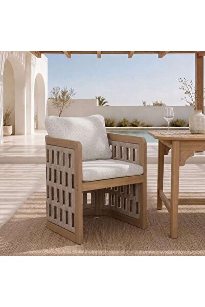 PAN HOME WADI OUTDOOR DINING CHAIR - BEIGE