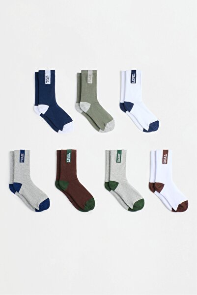 LEFTIES Yazılı uzun çoraplar (Pack 7)