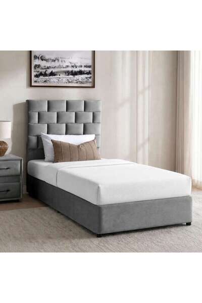 PAN HOME AETHER SINGLE BED 90X190 CM - GREY