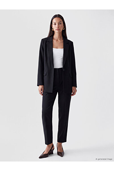 LC Waikiki High Waist Pleated Women's Fabric Trousers