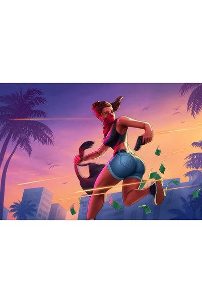 OEM Poster Gta 6 Queen Of The Wild Running, 61x90 cm, poster3825