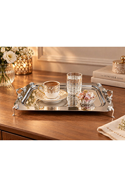 SUNVERA ÇELİK 1 Adet 18x33 cm Paslanmaz Çelik Gümüş Sunum Tepsisi – Gümüş Kul...
