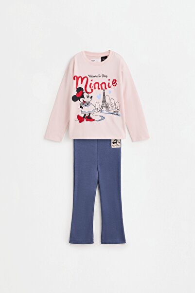 LEFTIES Minnie Mouse ©Disney süet detaylı t-shirt ve çan paçalı tayt takım