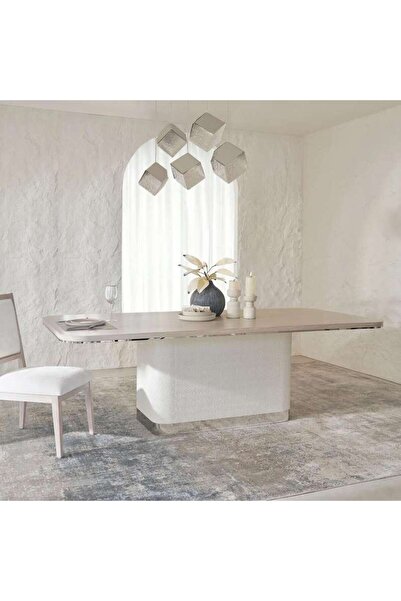PAN HOME AZULITE 8-SEATER DINING TABLE - BEIGE