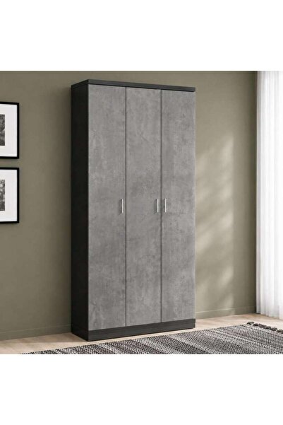 PAN HOME DEACONS SHOE RACK 44 PAIRS WITH 3 DOOR - BLACK & GREY