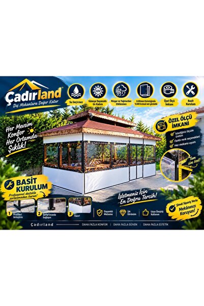 ÇADIRLAND ÇADIRLAND--Şeffaf-Balkon Perdesi-Kamelya Kapama-Kış Bahçesi 250x200