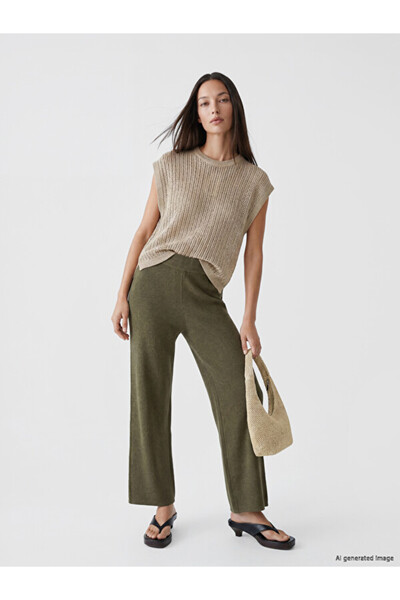 LC Waikiki Elastic Waist Wide Leg Women's Trousers