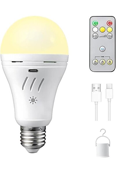 TERRIFI A19 Rechargeable Light Bulbs with Remote,USB & E26 Socket Dual Chargi...