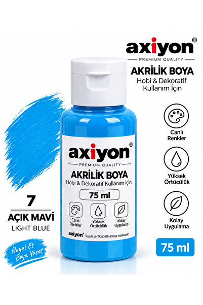axiyon art Akrilik Boya 75 ml Mavi – Su Bazlı Hobi ve Dekoratif Boya