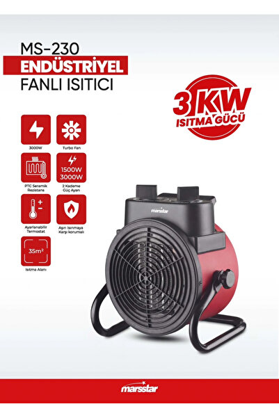 Marsstar Ms-230 Endüstriyel Fanlı Isıtıcı