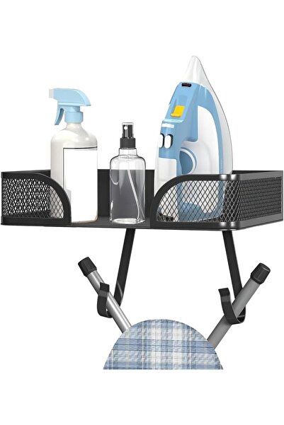 KASTWAVE Ironing Board Holder Wall Mount with Large Storage Grid Basket and H...