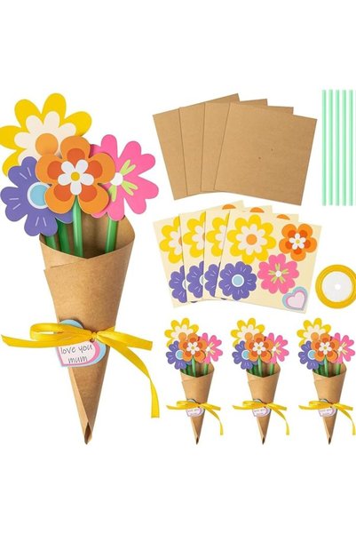 NALACAL Flower Bouquet Craft Kit 24PCS, DIY Paper Flower Making Kit for Kids,...