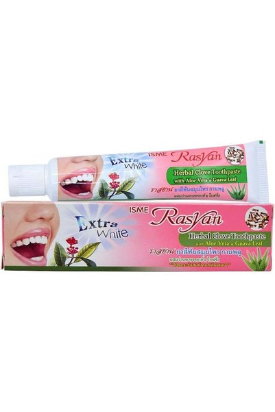 RASYAN Extra White Herbal Clove Toothpaste with Aloe Vera & Guava Leaf, 100g