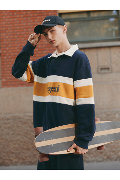 LC Waikiki Erkek Polo Yaka Baskılı Sweatshirt