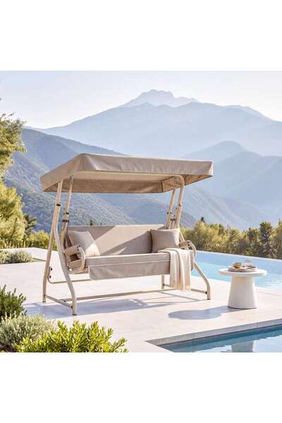 PAN HOME BELVEDRE OUTDOOR SWING - BEIGE