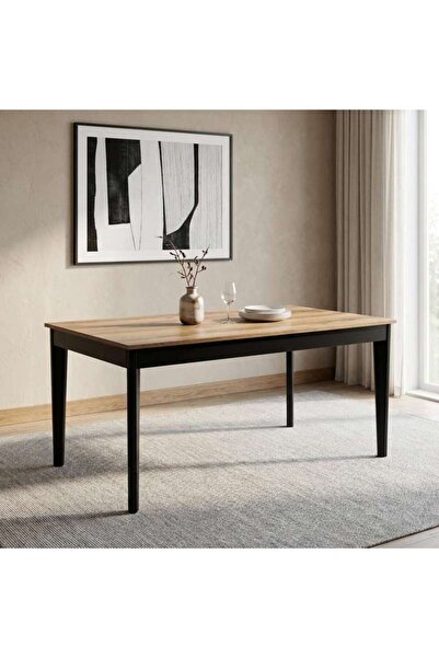 PAN HOME LUPO 6 SEATER DINING TABLE MELAMINE - BROWN