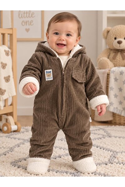 KUZENLER BEBE BEBEK %100 PAMUKLU İÇİ WELSOFT DIŞI KADİFE ASTRONOT TULUM kz1412