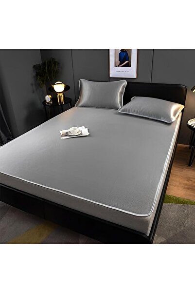 Arabest Cooling Sleeping Mat for Bed, Grey, Ice Silk, 180cm x 200cm, with Pil...