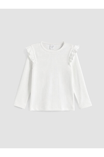LC Waikiki Crew Neck Ruffle Girl's T-Shirt