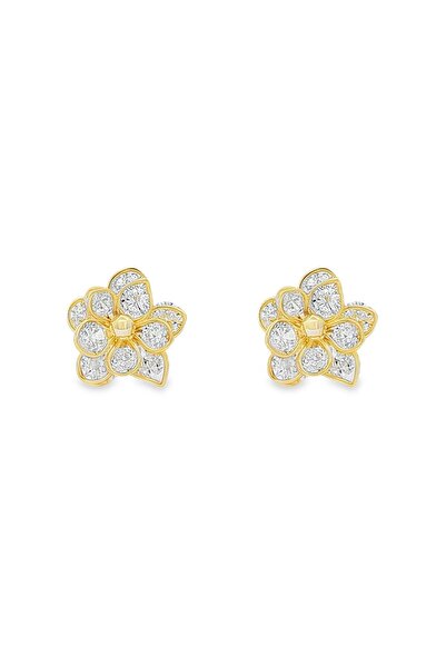 Bijuteria SORELLY Cercei floare din argint placați cu aur de 14k