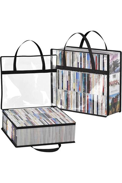 Lifewit CD Storage Bags, Clear PVC Media Organizer with Handles, 2 Pack