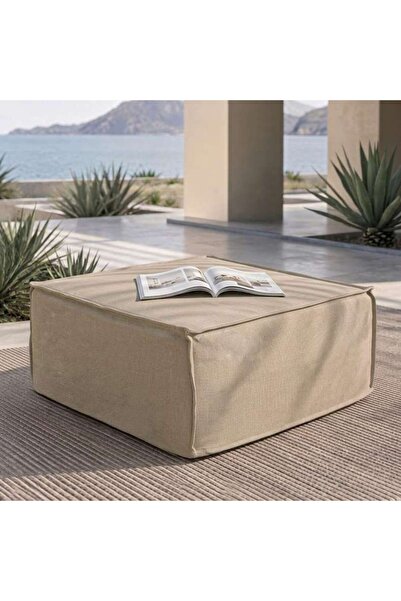 PAN HOME VARASTILE OUTDOOR OTTOMAN - SAND STONE