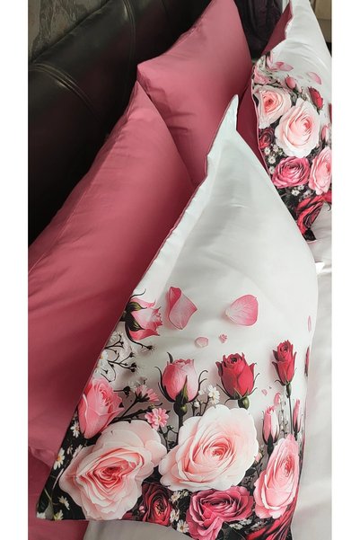 AYBERK HOME TEXTİLE Gülnaz Cotton Double Duvet Cover Set with 6-Piece Fitted Sheets