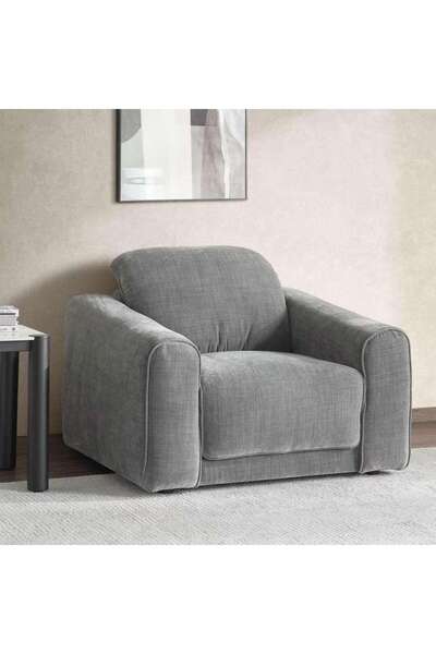 PAN HOME BASKIN SINGLE SEATER SOFA - GREY