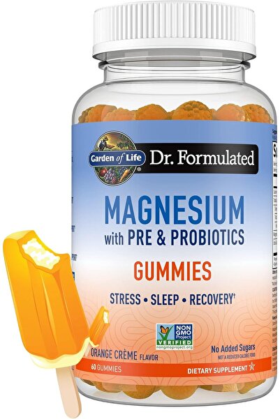 GARDEN OF LIFE Dr. Formulated Magnesium Gummies, Orange Cream Flavor, 60ct Pr...