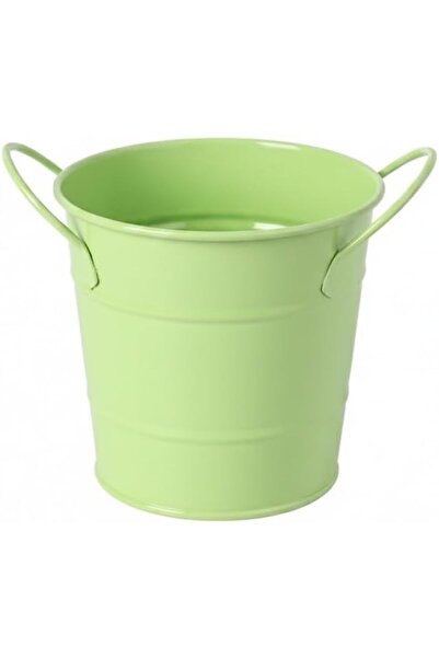 Sweet seven Light Green Tin Can with Handles, Open Top Storage Container for ...