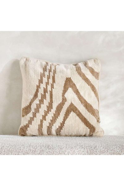 PAN HOME Emberlux Handwoven Chenille Down Alt Filled Cushion 50x50cm - Ivory
