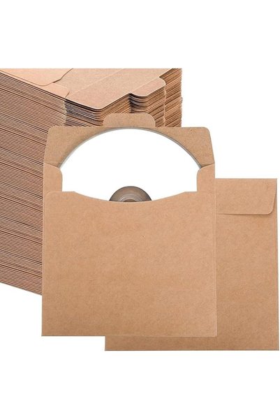 NALACAL 50pcs CD Sleeves Brown Kraft Paper Envelope, DVD Cardboard Envelope, ...