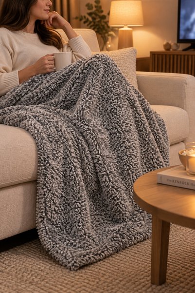 Rebeka Home Collection Nature - Pătură TV cu dungi din pluș Welsoft 100x175cm