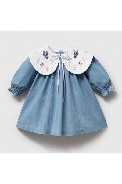 Butik KIZ BEBEK YAKA DETAYLI KOT PREMIUM ELBİSE