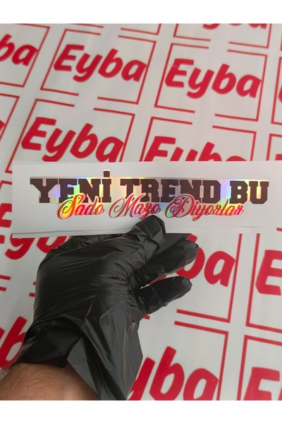 EYBA STİCKER New Trend Colorful Printing on Hologram with Text 18 cm 1 Piece