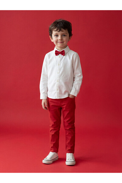 LC Waikiki Two Mt Shop Quality Lcw Kids Red Adjustable Waist Boys' Pants
