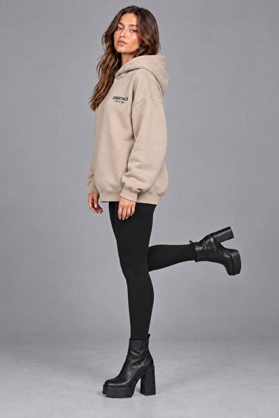 Generic Brand Unisex Oversize Φούτερ με κουκούλα διπλής όψης από ύφασμα πικέ