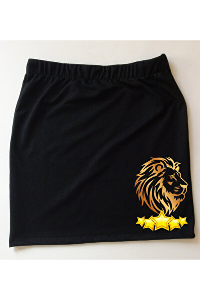 mAddog Black Above-The-Knee Skirt / Lion Silhouette / Black