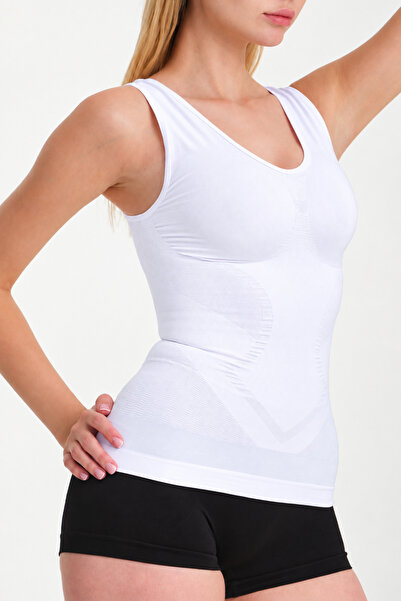 MİSTİRİK Bargemon Model Abdominal and Belly Tightening Women's Undershirt Whi...