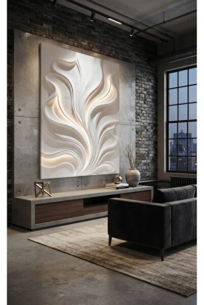 zeyrada Premium Özel Tasarım Modern 3D Efektli Kabartma Desenli Dekoratif Duv...