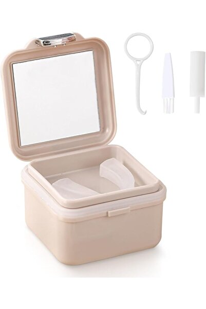 NALACAL Portable Denture Case with Denture Cleaner Brush and Mirror, Portable...