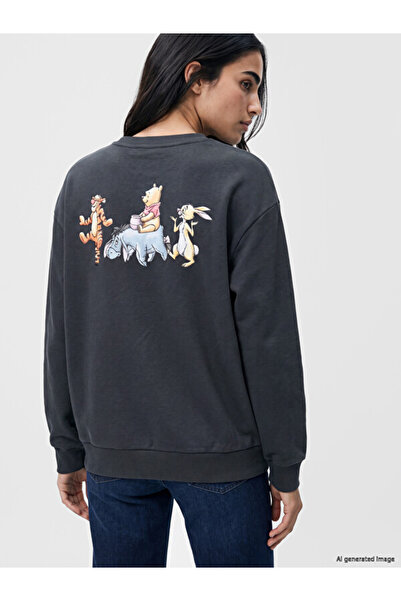 LC Waikiki Winnie the Pooh Printed Oversize Women's Sweatshirt