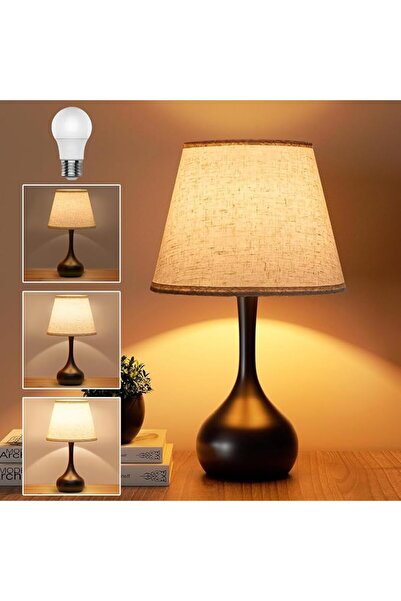 GENERAL Mylindde Touch Bedside Lamp for Bedroom, 3-Way Dimmable Farmhouse Tab...
