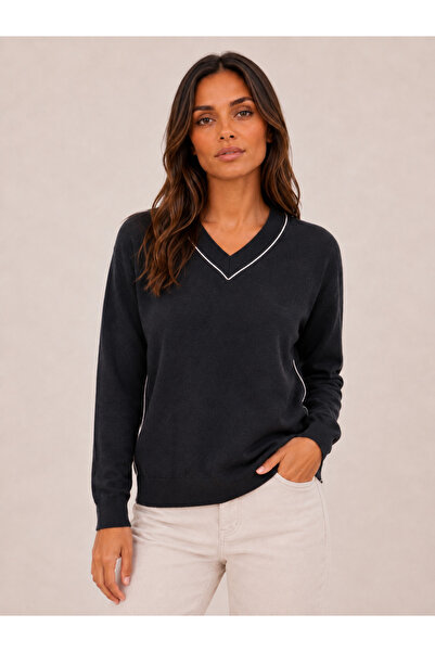 Okçu Triko Women's V-Neck Knitwear Sweater 27K12319-99