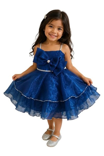 Daddy's Angel Girls Party Dress with Bow Rhinestone Princess Organza Birthday Dress for Toddler Girls Puffy Layered Special Occasion Dress Wedding