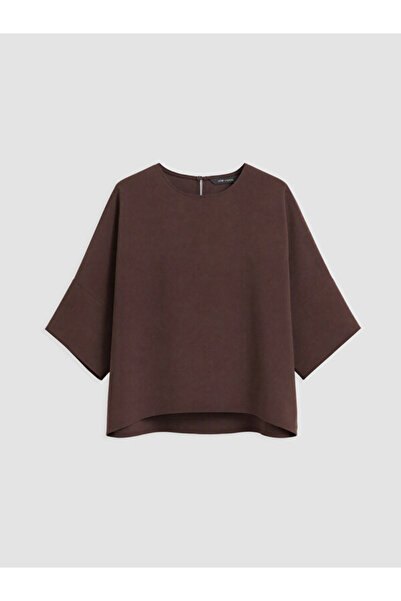 LC Waikiki Crew Neck Wide Sleeve Oversize Blouse