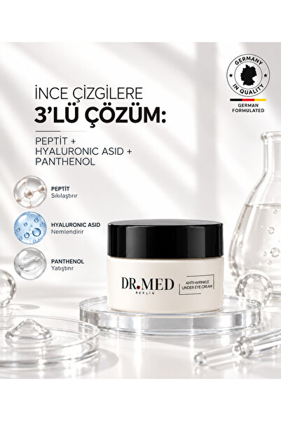 İnce Çizgi & Kırışıklık Görünümü Karşıtı Göz Çevresi Kremi | Peptit + Hyaluronic Acid + Panthenol